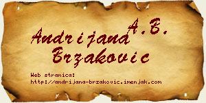 Andrijana Brzaković vizit kartica